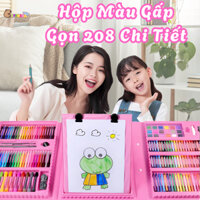 Hộp Bút Màu Đa Năng 208 Chi Tiết 2in1 Super Mega Art Set Size Cực Lớn Kèm Bản Vẽ Có Thể Gấp Gọn - Đồ Chơi Trí Tuệ Cho Bé