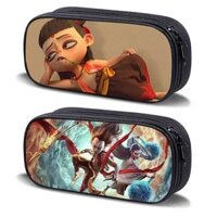 Hộp bút Nezha: Con của biển cho bé trai và bé gái, túi lưu trữ văn phòng phẩm lớn cho học sinh tiểu học [xds]