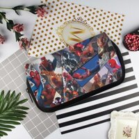 Hộp bút Spider Man,Túi Đựng Bút Bằng Vải Hai Lớp Đa Năng Độc Đáo