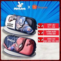 Hộp bút SpiderMan Captain America dập 3D nổi chống nước, chống bẩn cho học sinh tiểu học