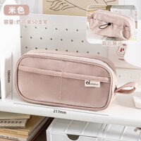 Hộp bút trong suốt đơn giản, dung tích lớn, hộp văn phòng phẩm mới cho học sinh, học sinh trung học, ngoại hình cao cấp AJ8Y