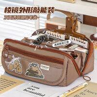 Hộp bút trong suốt hình capybara dung tích lớn, phong cách Ins, túi bút hoạt hình dễ thương dung tích cao