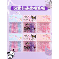 Hộp bút trong suốt hoạt hình dễ thương, nắp bút cho học sinh tiểu học, vỏ bảo vệ bút pha lê cho bé gái