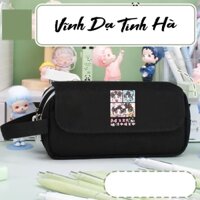 Hộp bút vải canvas khóa trắng VĨNH DẠ TINH HÀ thần tượng cpop đi học tiện lợi