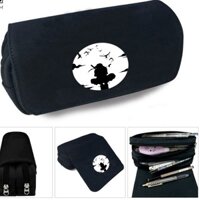Hộp bút vải canvas khóa trắng in hình ITACHI - NARUTO anime chibi đi học tiện lợi