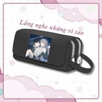 Hộp bút vải canvas khóa trắng in hình LẮNG NGHE NHỮNG VÌ SAO girl love manhwa đi học tiện lợi