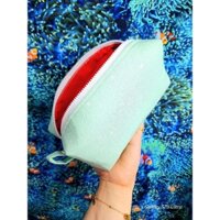 hộp bút/túi pouch đựng mỹ phẩm nền xanh ngọc(lót màu/lót gió)