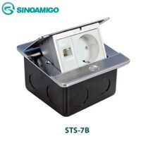 Hộp cắm âm sàn sinoamigo dòng cao cấp STS-7B màu đen