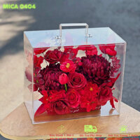 Hộp cắm hoa mica trong suốt - Hộp trong suốt đựng quà - Hộp mica trong suốt đựng hoa