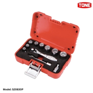 Hộp cần vặn và đầu khẩu TONE 1/4" S20830P