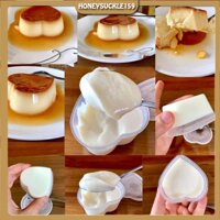 Hộp Caramen trái tim  Hộp làm bánh flan trái tim có nắp - 50 cái