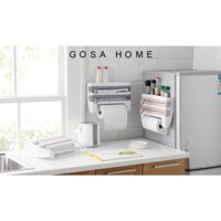 Hộp cắt màng bọc thực phẩm,giấy bạc kết hợp để giấy đa năng nhà bếp và đồ bếp treo tường tiện lợi GosaHome