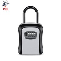 Hộp chìa khóa mật khẩu ngoài trời Móc khóa mở rộng Dây thép treo chìa khóa Lưu trữ chìa khóa chống nước Hộp mã 4 chữ số Dễ dàng cài đặt Màu xám