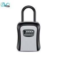 Hộp chìa khóa mật khẩu ngoài trời Móc khóa mở rộng Dây thép treo chìa khóa Lưu trữ chìa khóa chống nước Hộp mã 4 chữ số Dễ dàng cài đặt Màu xám
