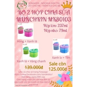 Hộp chia sữa Munchkin MK80103 (3 ngăn và bình chứa nhỏ)