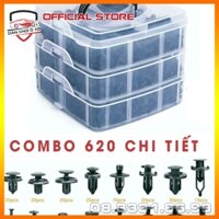 Hộp chốt nở nhựa 3 tầng dùng trong xe ô tô 620 chi tiết