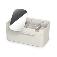 Hộp chữ nhật đựng đồ trang điểm kèm gương Joseph Joseph 75005 Viva™ Großer kosmetischer Organizer mit abnehmbarem Spiegel – Muschelfarben – màu trắng kem