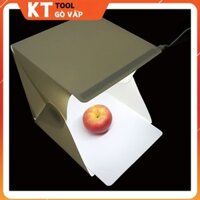 Hộp chụp hình sản phẩm KT Gò Vấp 40x40x40 cm 2 dãy đèn LED 140 siêu sáng kèm 2 phông nền