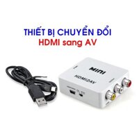 Hộp chuyển tín hiệu HDMI to AV có chip chuyển cho Android box ra tivi cổng hoa sen Trắng