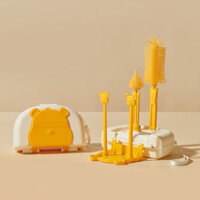 Hộp cọ bình sữa Silicon gấp gọn 6 chi tiết tiện lợi khi mang theo