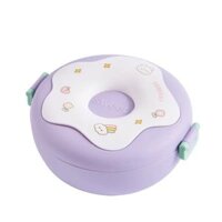 Hộp cơm bento cho bé donut dễ thương nhựa PP 3 ngăn kèm muỗng nĩa 6717 – cái