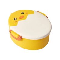 Hộp cơm bento cho bé gà con dễ thương nhựa PP 3 ngăn kèm muỗng nĩa 6349 – cái