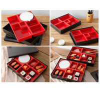 Hộp cơm bento Nhật giả vân gỗ, đựng cơm văn phòng, nhà hàng