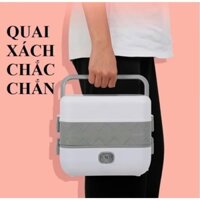 Hộp cơm cắm điện 2 tầng 4 ngăn Inox giữ nhiệt hâm nóng và tự nấu chín thức ăn