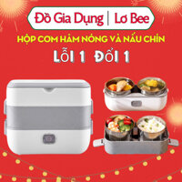 Hộp cơm cắm điện 2 tầng 4 ngăn inox hộp cơm giữ nhiệt hâm nóng và tự nấu chín thức ăn, Cà men đựng cơm đi làm
