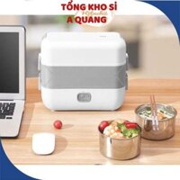 Hộp Cơm Cắm Điện 2 Tầng 4 Ngăn Inox Giữ Nhiệt Hâm Nóng, Cạp Lồng Tự Nấu Chín Thức Ăn, Cà Men Đựng Cơm Đi Làm- BH 6 Tháng