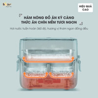 Hộp Cơm Cắm Điện Bear 2 Tầng 3 Ngăn Hâm Nóng Cực Nhanh Inox 304 An Toàn Giữ Nhiệt Chống Trào 1,2L