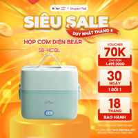 Hộp Cơm Cắm Điện Bear 2 Tầng 3 Ngăn Hâm Nóng Cực Nhanh Inox 304 An Toàn Giữ Nhiệt Chống Trào 1,2L SB-HC12L