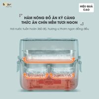 Hộp Cơm Cắm Điện Bear 2 Tầng 3 Ngăn Hâm Nóng Cực Nhanh Inox 304 Chống Trào 1,2L SB-HC12L