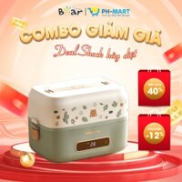 Hộp cơm cắm điện Bear DFH-B12E1, 2 tầng 3 ngăn, sử dụng inox cao cấp 304, nấu và hâm nóng thức ăn, dùng cho văn phòng