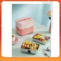 Hộp cơm cắm điện Bear DFH-B12U8, 2 tầng 3 ngăn, sử dụng inox cao cấp 304