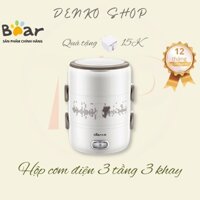 Hộp cơm cắm điện Bear DFH-S2358, 3 tầng, nấu chín, giữ nhiệt và hâm nóng cho thức ăn, dùng cho văn phòng