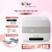 Hộp cơm cắm điện Bear DFH-C15B9 Cảm ứng HẸN GIỜ 2 tầng 3 ngăn, Hộp cơm giữ nhiệt, nấu chín và hâm nóng thức ăn