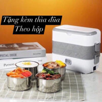 Hộp Cơm Cắm Điện COOKING LUNCHBOX Hộp Cơm Văn Phòng 2 Tầng 4 Bát Inox Có Chức Năng Giữ Nhiệt, Hâm Nóng và Tự Nấu Chín