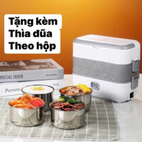 Hộp Cơm Cắm Điện COOKING LUNCHBOX Hộp Cơm Văn Phòng 2 Tầng 4 Bát Inox Có Chức Năng Giữ Nhiệt, Hâm Nóng và Tự Nấu Chín
