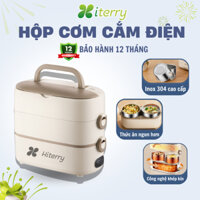 Hộp cơm cắm điện đa năng Hiterry 2 tầng 4 ngăn giữ nhiệt văn phòng nấu cơm, hâm nóng cao cấp hộp cơm văn phòng du lịch
