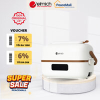 Hộp cơm cắm điện Elmich 1.2L ELE-8514, Hàng chính hãng, 2 tầng 3 ngăn, ngăn riêng đựng muỗng đũa - PeaceMall