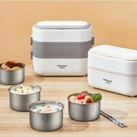 Hộp Cơm Cắm Điện Hâm Nóng Đồ Ăn (2 Tầng 4 Ngăn) - Hộp Cơm Công Nghệ Gia Nhiệt Hiện Đại, Cao Cấp