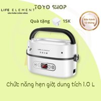 Hộp cơm cắm điện hẹn giờ Life Element F27, 1 tầng 2 bát gốm sứ, nấu chín, hâm nóng và giữ nhiệt, dùng cho văn phòng