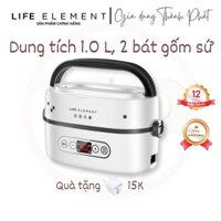 Hộp cơm cắm điện hẹn giờ Life element F27, 1 tầng 2 bát gốm sứ cao câp, nấu chín, hâm nóng và giữ nhiệt