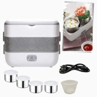Hộp Cơm Cắm Điện Hộp Cơm Hâm Nóng Văn Phòng 2 Tầng 4 Bát Inox Hâm Nóng Giữ Nhiệt Nhỏ Gọn Tiện Lợi M28
