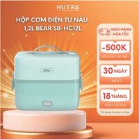 Hộp Cơm Cắm Điện Văn Phòng Cầm Tay Mini Đa Năng Giữ Nhiệt, Hộp Ủ Cơm Cắm Điện 2 Tầng 3 Ngăn BEAR SB-HC12L - Bảo hành 18T