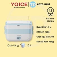 Hộp cơm cắm điện Yoice Y-FH5A, 1.4 lít,  inox 304, nấu chín cơm, hâm nóng, giữ nhiệt, hộp cơm văn phòng, cặp lồng điện