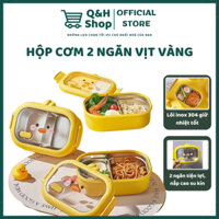 Hộp Cơm Camen Vịt Vàng 2 Ngăn 950ml Bền Đẹp An Toàn Sử Dụng Dễ Dàng Vệ Sinh - QH Shop
