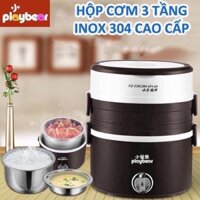 Hộp cơm điện 3 ngăn inox