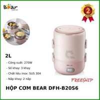Hộp cơm điện 3 tầng 2L Bear DFH-B20S6